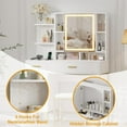 thumbnail image 4 of Makeup Vanity Desk with Lights in 3 Colors, White Vanity Table with Charging Station, Visible Drawers, 4 of 6