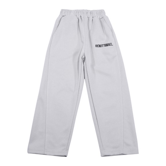 Xijirk Girls Sweatpants,Sweatpants Childrens Casual Soft Loose Straight Pants Wide Leg Pants Comfortable Playwear for Daily School Activities,Girls Pants,05 Grey,9-10 Years