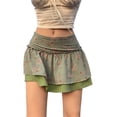 thumbnail image 2 of Mialoley Ladies Bust Skirt, Printing Double Layer Splicing Short Half Skirt, 2 of 8