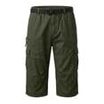 thumbnail image 5 of IhhxPro Men's Cotton Outdoor Cargo Shorts Elastic Waist Button Detail Men Multi Pocket Work Casual Hiking Summer Straight Fit Lightweight Durable M-4XL, 5 of 6