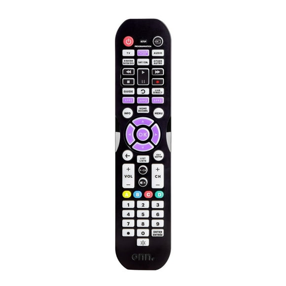 onn. Battery Powered Universal 6-Device Remote, Major Brand Compatible
