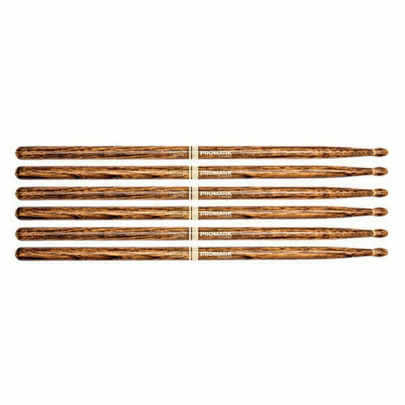 3 PACK Promark TX5BW-FG Classic 5B FireGrain Drumsticks Heat-Tempered Hickory TX5BW-FG-3