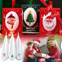 Christmas Hand Towels Set of 1 - 13.7x13.7 Inch Cotton Kitchen Towels, Holiday Themed (Red Santa/Green Tree/White Snowman), Soft & Machine Washable for Home Decor, Gift
