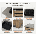 thumbnail image 5 of 34" Wood Burning Fire Pit Table, Large Square Outdoor Fire Pit with Removable Lid, Mesh Spark Screen & Poker, Metal Firepit for Patio Backyard Garden, 5 of 10