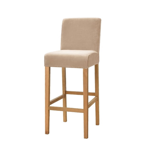 Nvzi Velvet Chair Covers for Pub Chairs,Counter Stool Slipcovers, Stretch Bar Stool Chair Covers Pack of 2 (Beige Grey)