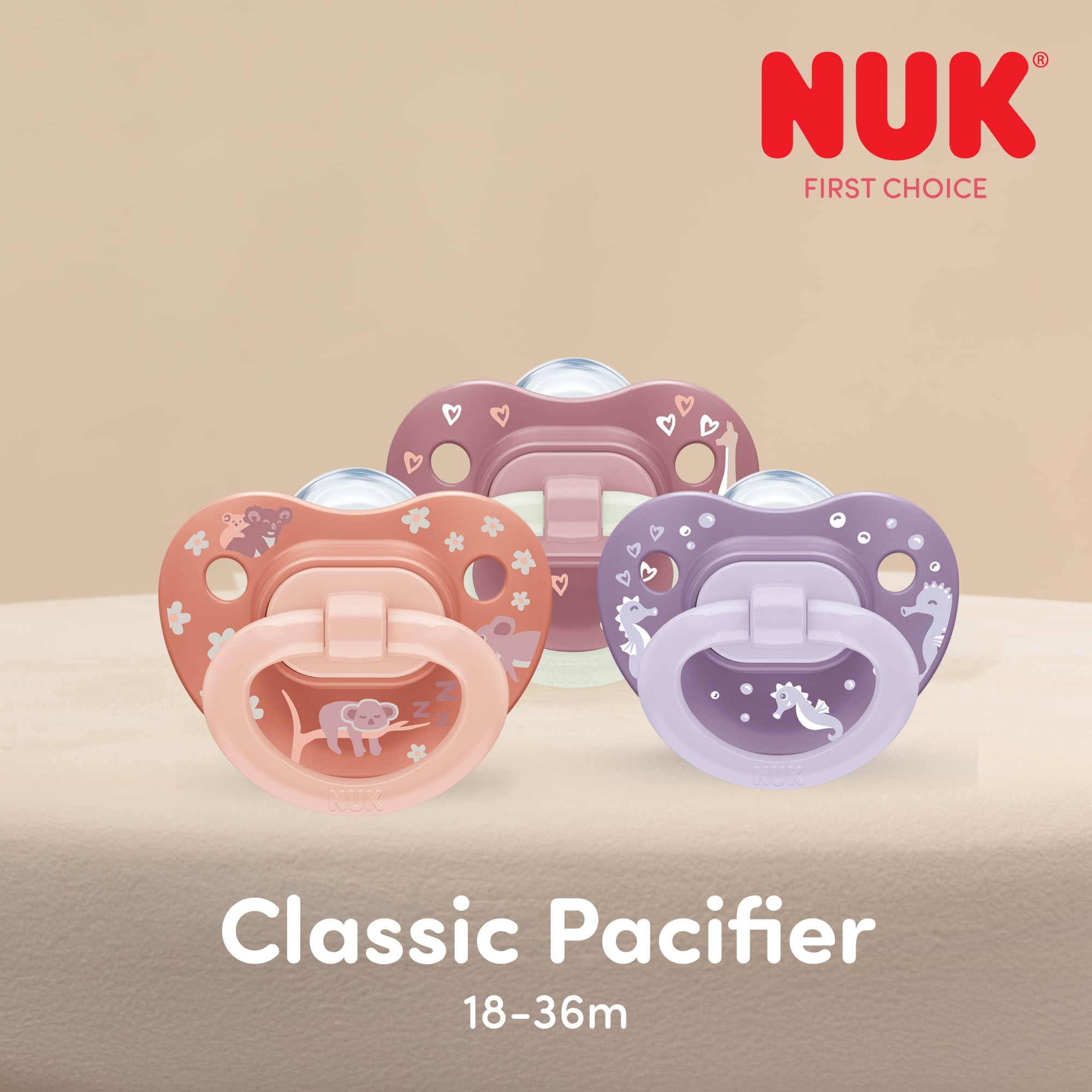 NUK First Choice Classic Pacifier Value Pack, 18-36 months, 3 pack