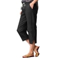 thumbnail image 3 of CAIXIA Capri Pants for Women High Waisted Slim Fit Rolled Hem Cropped Trousers Summer Cargo Capris Pants with Pockets 2026, 3 of 5