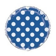 Unique 55576 18 in. Polka Dots Foil Balloon, Royal Blue