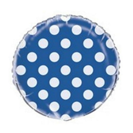Unique 55576 18 in. Polka Dots Foil Balloon, Royal Blue