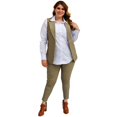 thumbnail image 4 of Chaleco de cuadros con forro talla extra, modelo 2480 (café) multicolor 38 Roman Fashion Chaleco extra 2480, 4 of 5
