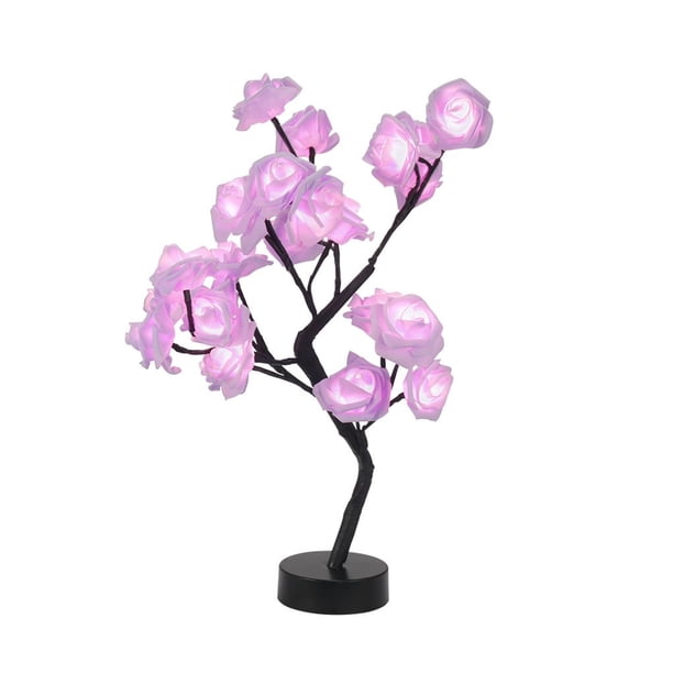 Yuarrent Lámpara Led con forma de flor rosa, puerto USB y luces de LED decorativas alimentadas por para fiesta, boda, Navidad Iluminación navideña No.2 Yuarrent HA027351-02