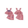 thumbnail image 2 of Cenuakty Little Girls Independence Day Outfits 6M 12M 18M 24M 2T 3T 4T Tops and Plaid Shorts Set, 2 of 9