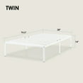 thumbnail image 5 of Best Price Mattress 14" Metal Platform Bed Frame, Heavy-Duty Steel Slats, White, Twin, 5 of 10