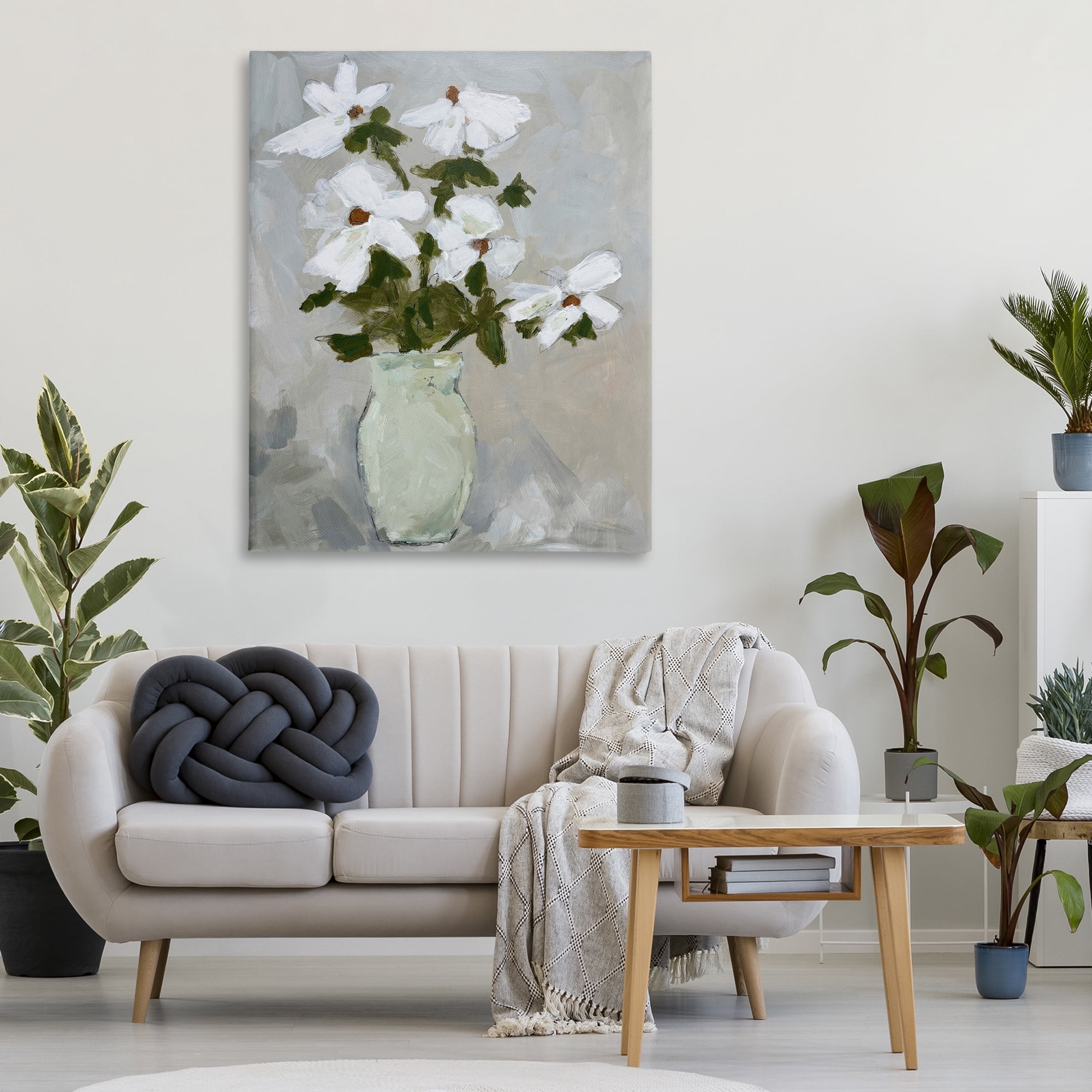 Stupell Industries Cosmos Flowers Serene Rustic Vase Canvas Wall Art, design by Chloe Elliot