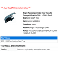 thumbnail image 2 of Right Passenger Side Door Handle - Compatible with 2001 - 2005 Ford Explorer Sport Trac 2002 2003 2004, 2 of 2