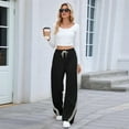 thumbnail image 4 of Women'S Wide Leg Sweatpants Casual High Waisted Straight Sweat Pants Drawstring Joggers with Pockets, 4 of 7