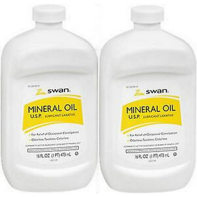 Swan Lubricant Laxative MINERAL OIL Odorless, Tasteless, Colorless 16oz