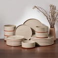 thumbnail image 5 of Vesteel 18 Pieces Dinnerware Set, Ceramic Plates and Bowls Set for 6, Handcrafted Speckled Stoneware Dishes Set for Family, Microwave & Dishwasher Safe - Cappuccino Brown, 5 of 11
