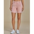thumbnail image 3 of Pantalones cortos luvamia Jean para mujer, sin cordones, talle medio, color rosa caramelo, 3 of 7