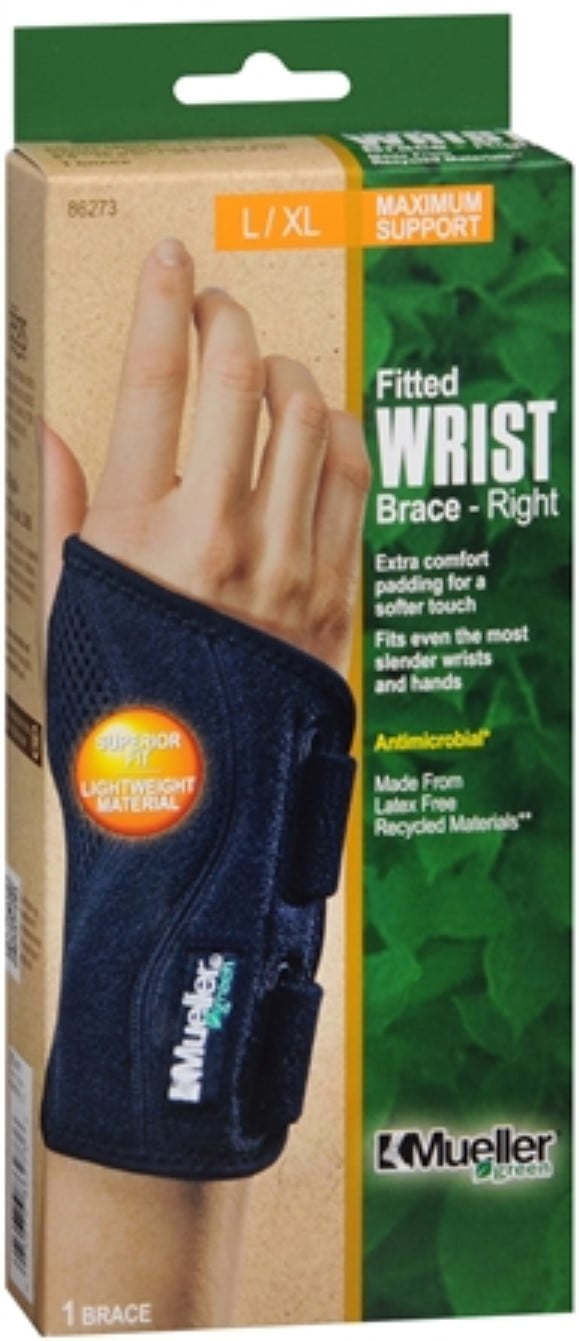 Mueller Green Fitted Wrist Brace Right L/XL [86273] 1 Each (Pack of 2