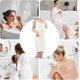 thumbnail image 3 of Towel Dress for Women After Shower - Lightweight Adjustable Strap Towel Robe in White, Size M for Pool, Hotel, Spa, Summer, 3 of 5