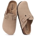 thumbnail image 1 of Zuecos de Gamuza Genuina ODOLY con Soporte de Arco Taupe 39, 1 of 7