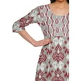thumbnail image 3 of Moomaya Printed A-Line Kurtis For Women 3/4 Sleeve Kurta Summer Tunic, 3 of 5