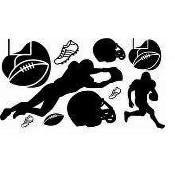 Boys Cute Sports Wall Decal Decoration Football Player Kit Silhouette Lasts Years and Easily Removable - Size: 10 In(W) x 10 In(H)
