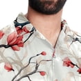 thumbnail image 5 of Tree Men's Short Sleeve Beach Shirts Poplin Spread Collar Tops Casual Printed Button Down Summer Unisex, 5 of 6