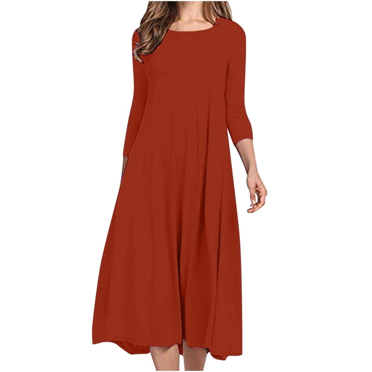 Brilliant Womens Dresses Petite Women Fashion Comfortable Button V-Neck  Solid Color Casual Dress - Walmart.com