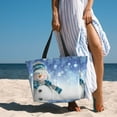 thumbnail image 6 of Daiia Christmas Snowman In The Snow Beach Travel Bag - Water-Resistant Beach Bag, Lightweight Tote with 7 Pockets for Women and Men - Gym,Pool,Camping,Reusable Grocery Bag, 6 of 7