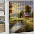 thumbnail image 6 of Pratyus Farm Landscape Printed Shower Curtain Set with Hooks, Easy Care 100% Polyester Fiber, Home Bathroom Decoration, Various Sizes 36x72, 6 of 7