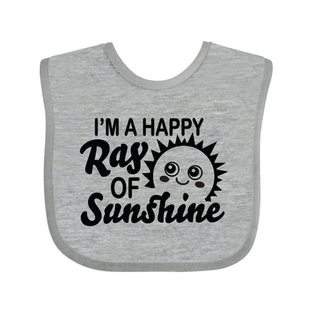 

Inktastic Im a Happy Ray of Sunshine with Happy Sun Gift Baby Boy or Baby Girl Bib