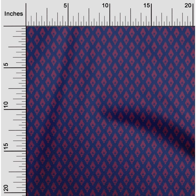 oneOone Silk Tabby Fabric Argyle Style Ikat Printed Fabric 1 Yard 42 Inch Wide