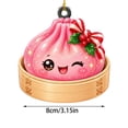 thumbnail image 3 of Glitter Acrylic Dumpling Squishies Ornament 2026 for Christmas Tree Decor, Cute Dumpling Christmas Hanging Xmas Tree Decor Gift for Family, 3 of 7