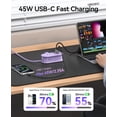 thumbnail image 5 of ORICO 7-in-1 Portable Travel Power Strip with USB Ports – 4.4ft Flat Plug Extension Cord with 3 AC Outlets, 2 USB-A, 2 USB-C (45W), Cruise Ship Approved Compact Charging Station(PURPLE), 5 of 8