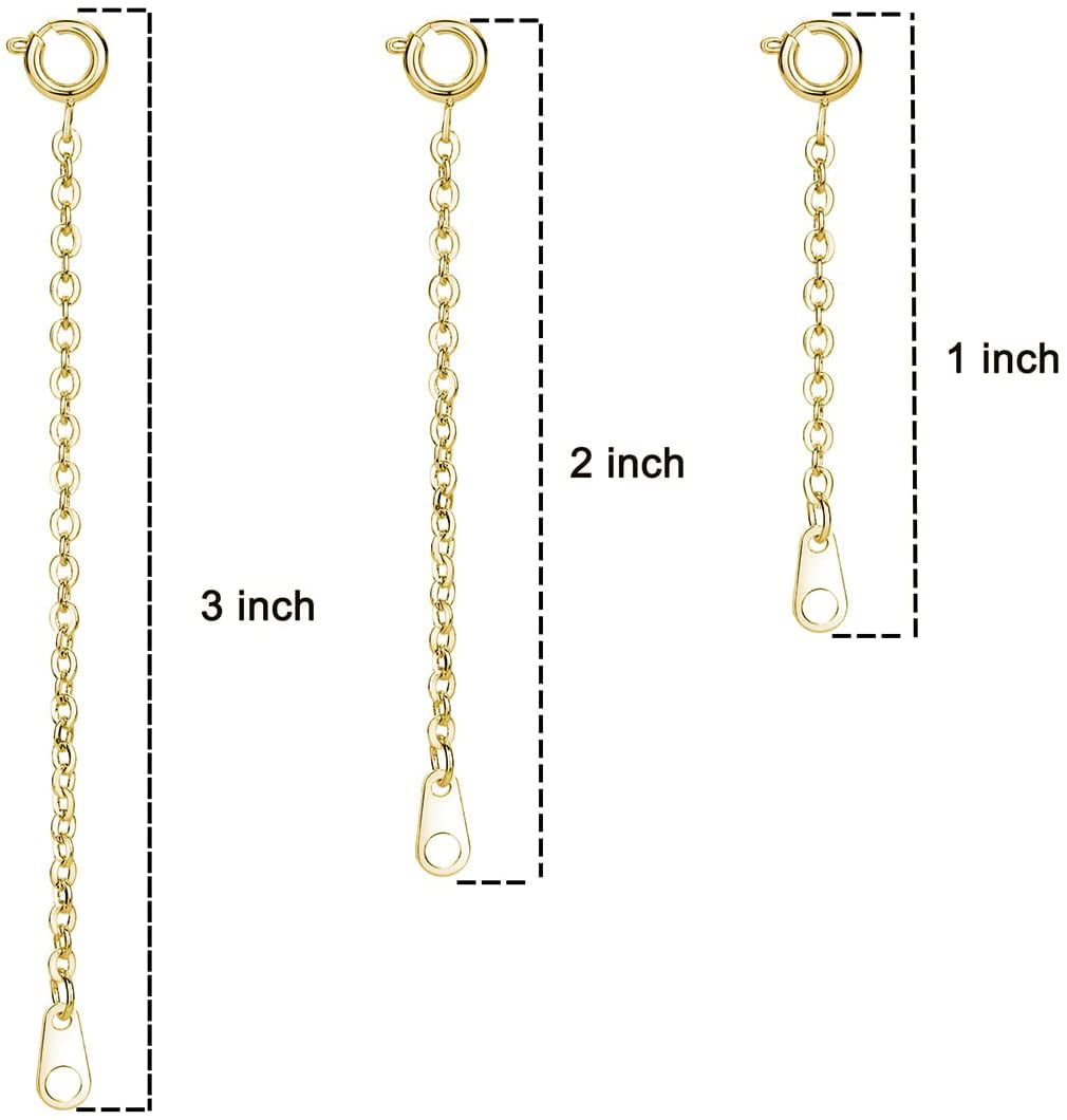 SEWACC 100 Pcs Necklace Extender Anklet Jewelry Extension Anklet Extension  Chains DIY Extender Chains Silver Choker Chain Extensions for Necklaces