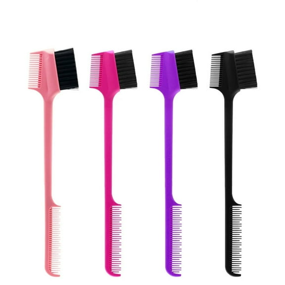 ACDANC 4Pcs Eyelash Brush Eyelash Separator Eyelash Separator Double-Ended Eyebrow Brush Eyebrow Brush Rose Red Black Purple Pink Style 1