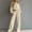 Khaki women's 2 piece lounge set a1, variant on Usloyux Women's 2 Piece Lounge Set Long Sleeve Crop Top with Round Neck and Wide Leg Pants with Elastic Waist Matching Casual Tracksuit Outfits, Gray S