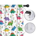 thumbnail image 4 of Blackout Kids Curtains,White Cartoon Dinosaurs Flowers Pattern Childrens Insulated Curtains Set Of 2,Bedroom Essentials,Toddler Room Decor 42"x54", 4 of 5