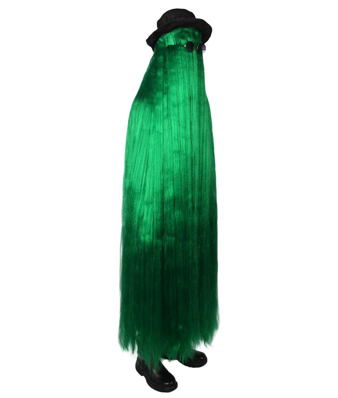 HPO Adult Unisex Cousin Itt Dapper Creature Halloween Costume Wig, Soft Synthetic Fiber, Green
