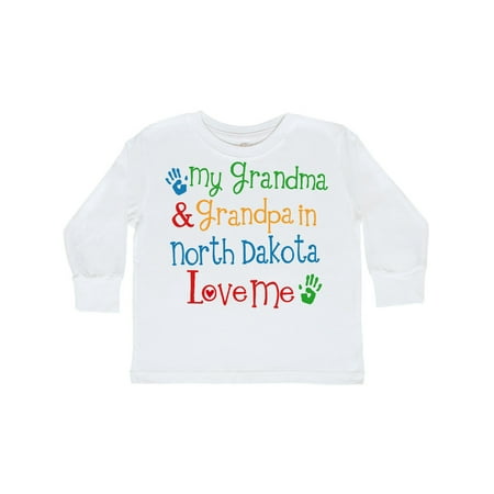 

Inktastic North Dakota Grandma Loves Me Gift Toddler Boy or Toddler Girl Long Sleeve T-Shirt
