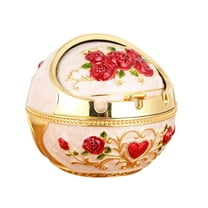 Kiplyki Decorative Windproof Ashtray with Lid Vintage Peacock Cigarettes Metal Ashtray