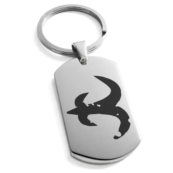 Stainless Steel Ancient Tribal Mercy Rune Engraved Dog Tag Keychain Keyring