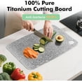 thumbnail image 2 of TEMOGU-Titanium Cutting Board, 100% Pure Titanium Chopping Board for Kitchens with Crystallized Treatment, Antibacterial Double-Sided Cutting Boards for Kitchen and Outdoor Cooking (16"x11"), 2 of 4