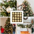 thumbnail image 4 of Burgundy Red Velvet Christmas Ball Ornaments, Glitter Christmas Decoration Balls Hang with Gold Seqiun Lines, Flocked Flashing Christmas Ball Hanging, Holiday Indoor Outdoor Ornament for Tree, Khaki, 4 of 6