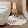 thumbnail image 2 of Purple Weeping Floral Round Area Rug 8Ft Washable Large Circle Rugs for Living Room Dorm, Spring Summer Pastoral Flowers Rustic Non-Slip Carpet Floor Mats Indoor Outdoor Carpet Runner Home Decor, 2 of 8