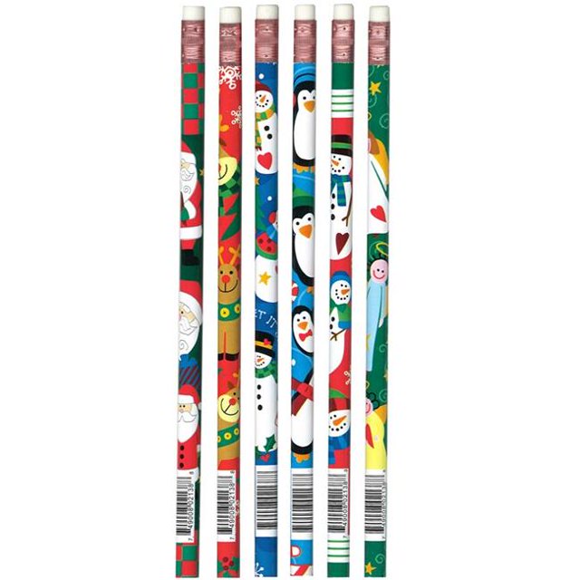 J.R. Moon Pencil JRM2138B-12 Pencils Christmas, Assorted - 12 Per Pack - 12 Dozan
