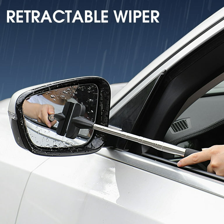 Chicmine Retractable Rearview Mirror Wiper Car Rearview Mirror Rain Remover  Portable Durable Rainy Cleaning Mirror Water Remover for Vehicle Car Auto