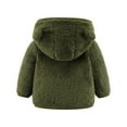 thumbnail image 3 of GYRATEDREAM Infant Baby Boys Girls Fleece Hooded Jacket Coat with Bear Ears Toddler Warm Solid Color Zipper up Outwear Kids Fall Winter Clothes Dark Green for 6M-6T, 3 of 3